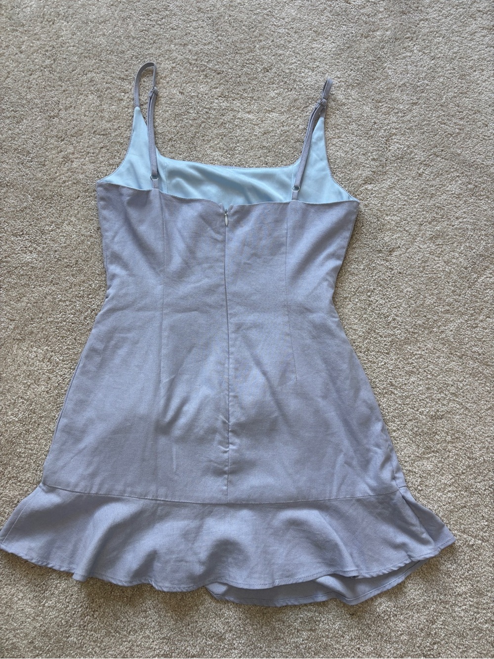 Princess Polly Light Blue Square Neck Wrap Mini Dress - Picture 4 of 10